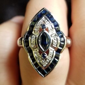 Vintage REAL sapphire & diamond ring